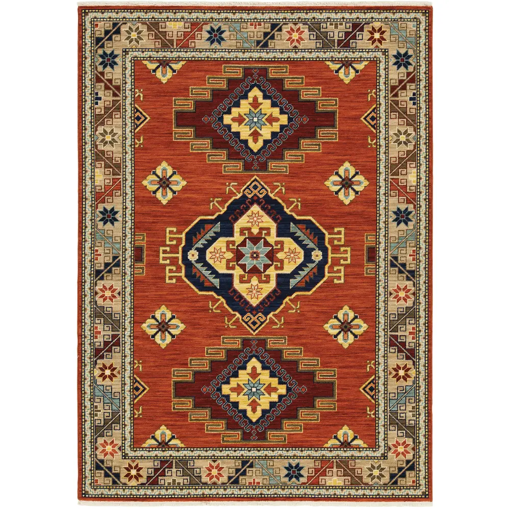Lilihan 5504P Red/ Multi Indoor Area Rug - 6'7