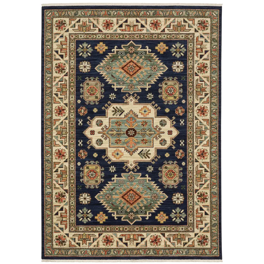 Lilihan 532B6 Navy/ Multi Indoor Area Rug - 5'3