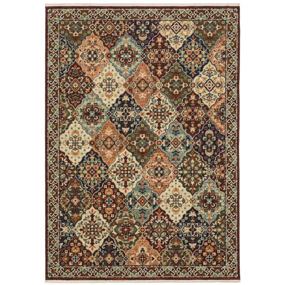 Lilihan 050X6 Red/ Multi Indoor Area Rug - 5'3