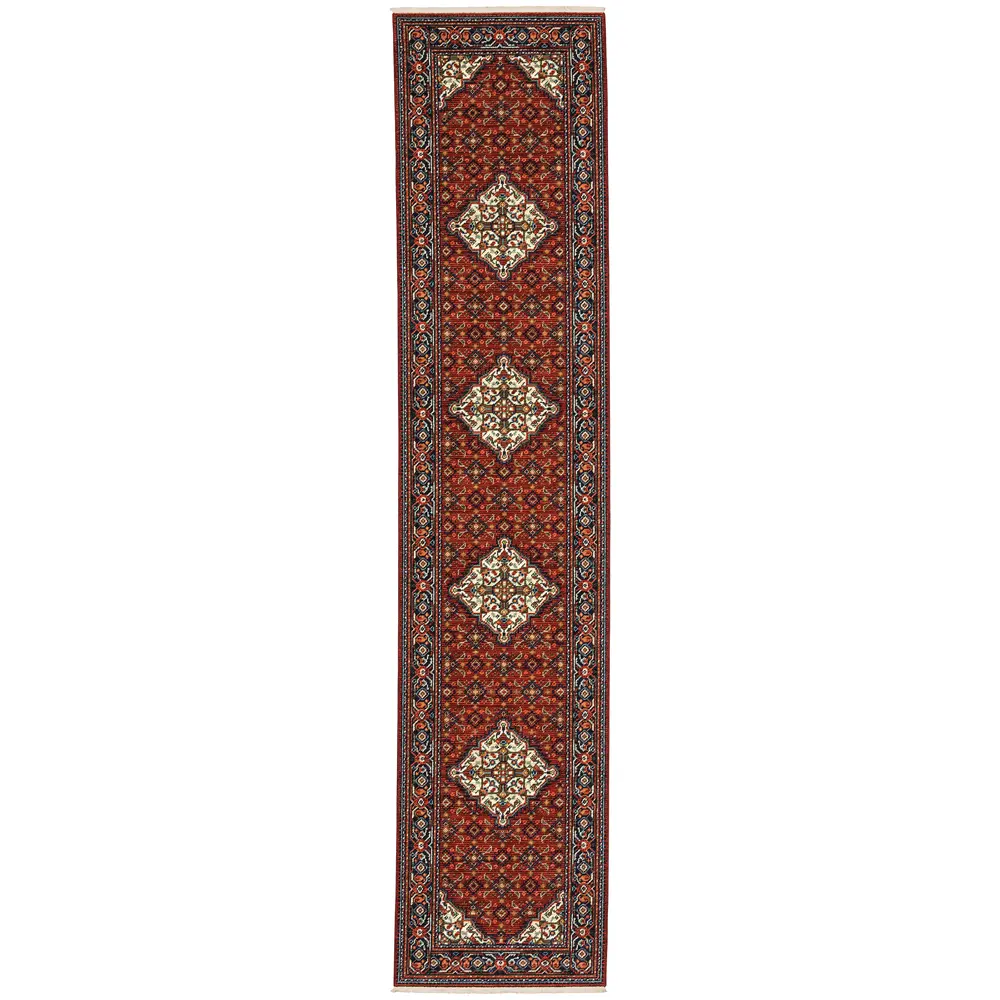 Lilihan 001C6 Red/ Blue Indoor Area Rug - 2'6