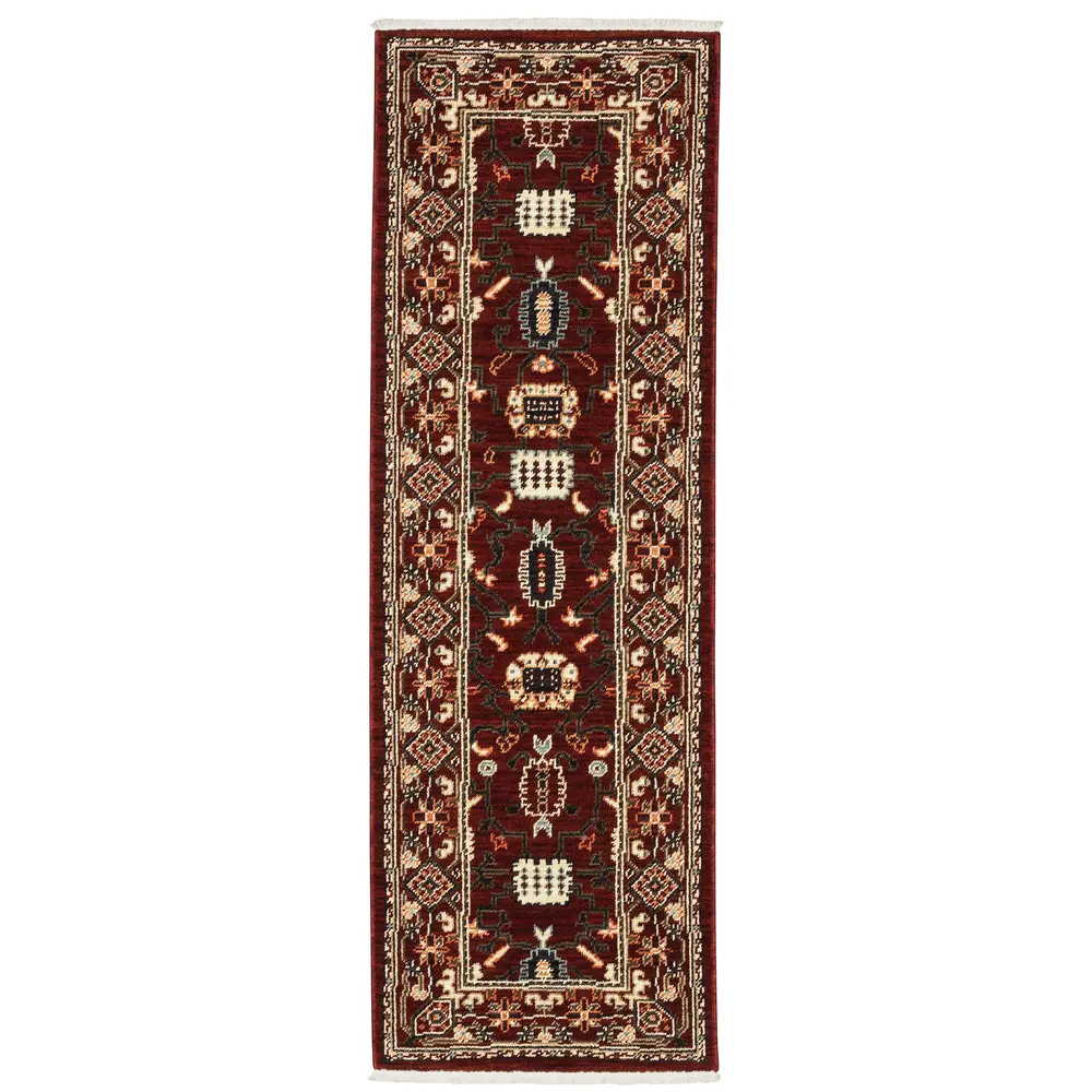 Lilihan 043S6 Red/ Black Indoor Area Rug - 2' x 6'