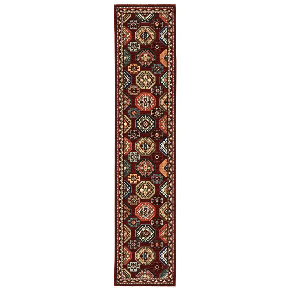 Lilihan 091R6 Red/ Multi Indoor Area Rug - 2'6