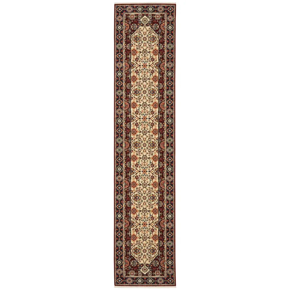 Lilihan 1802W Red/ Ivory Indoor Area Rug - 2'6
