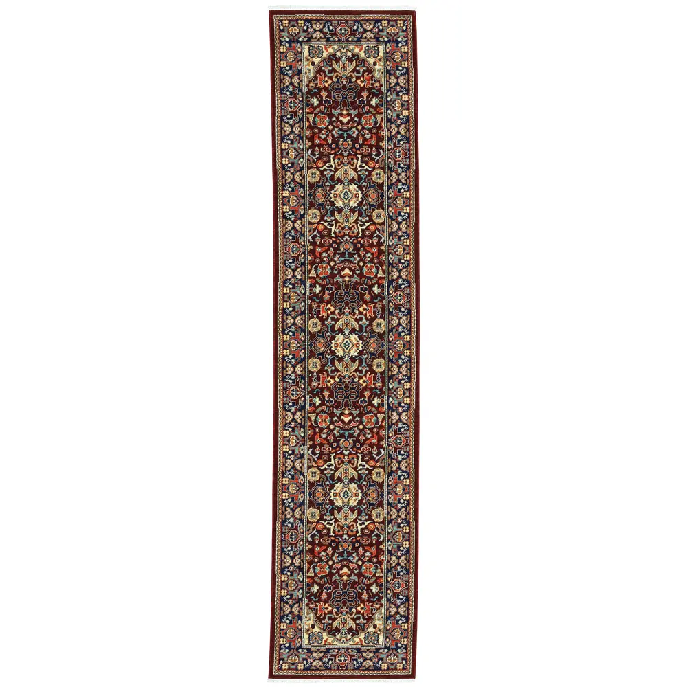 Lilihan 2062R Red/ Blue Indoor Area Rug - 2'6