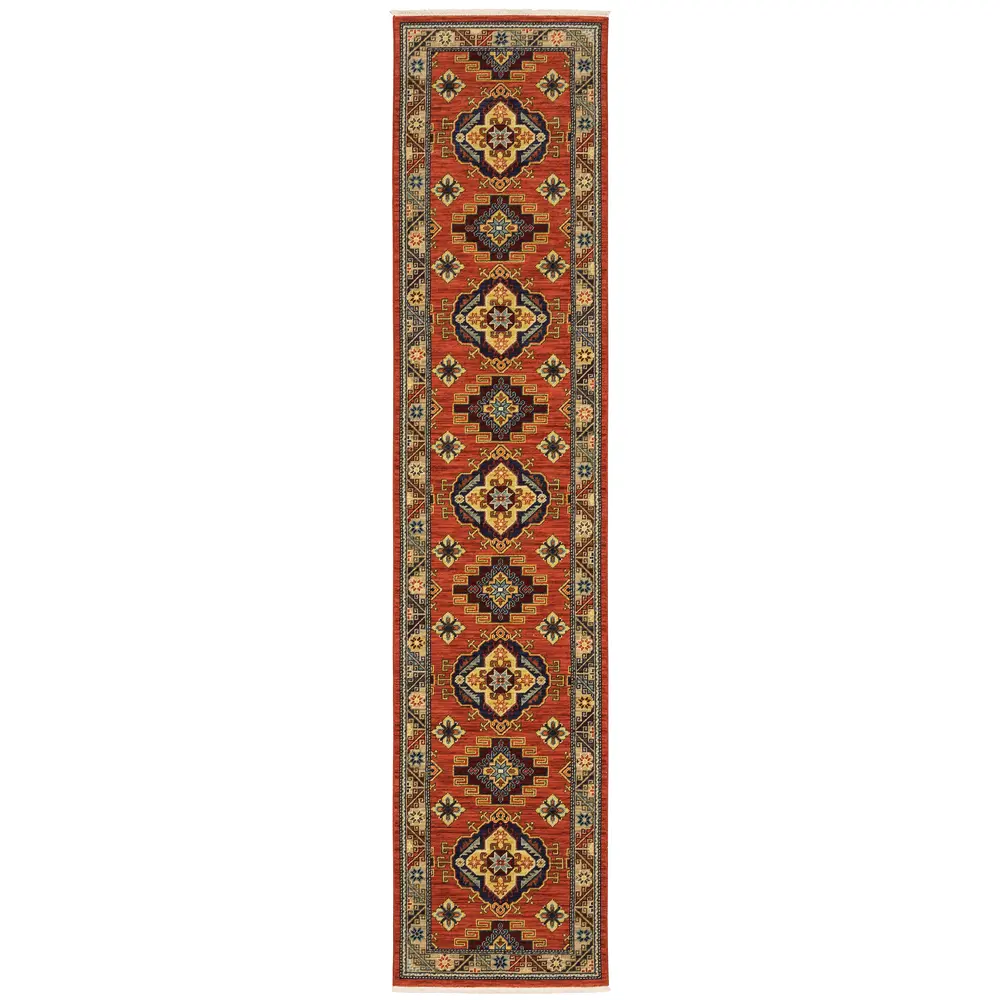 Lilihan 5504P Red/ Multi Indoor Area Rug - 2'6