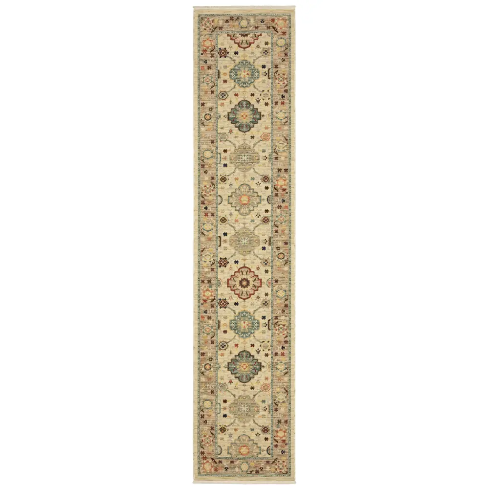 Lilihan 4601W Beige/ Multi Indoor Area Rug - 2'6