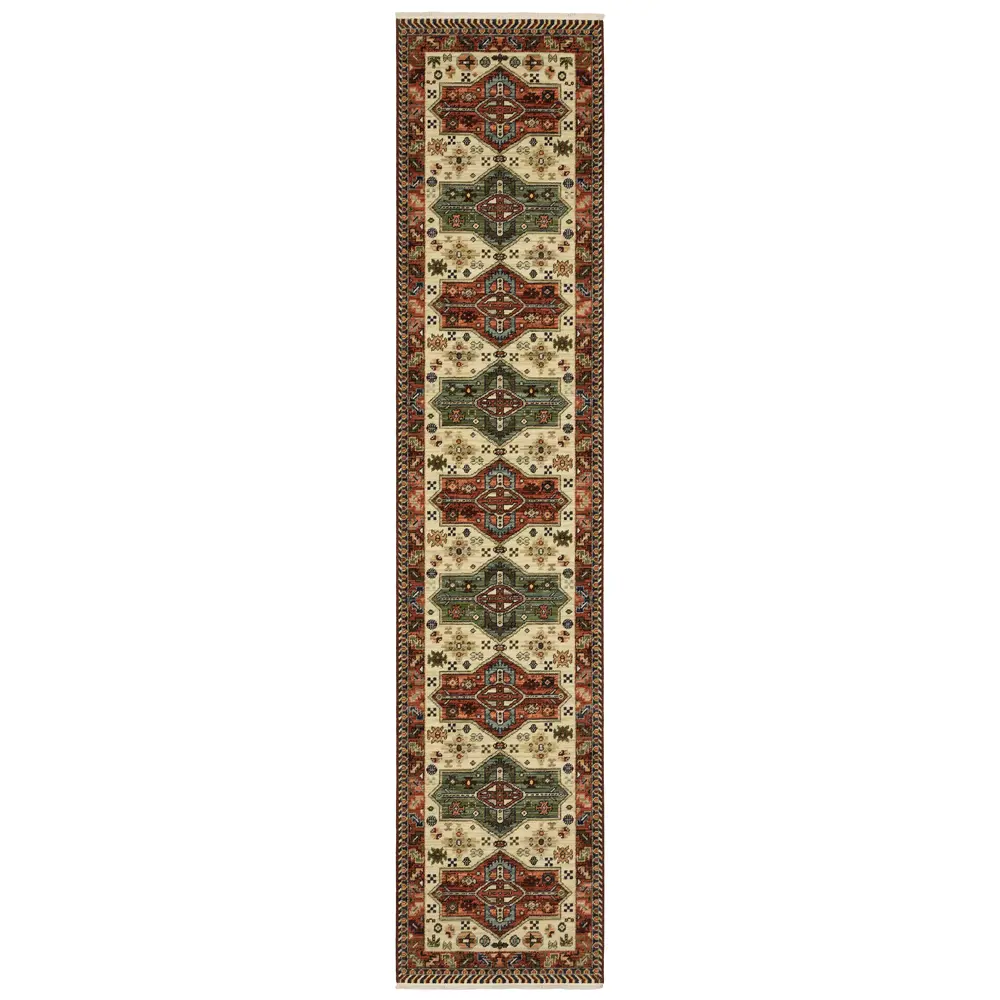 Lilihan 8022R Red/ Multi Indoor Area Rug - 2'6