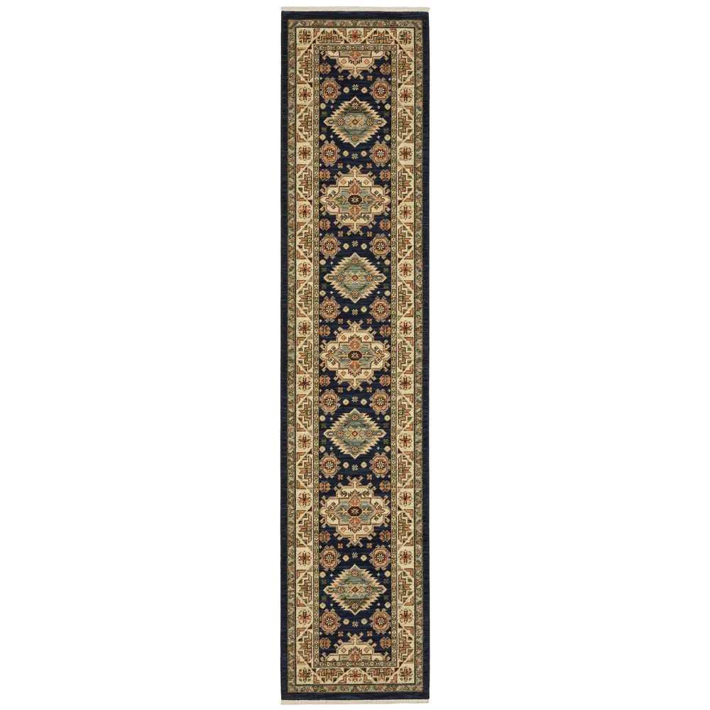 Lilihan 532B6 Navy/ Multi Indoor Area Rug - 2'6