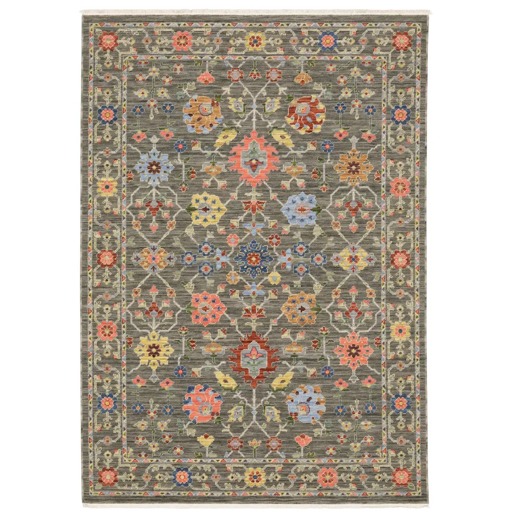 Lucca 093K1 Grey/ Multi Indoor Area Rug - 6'7