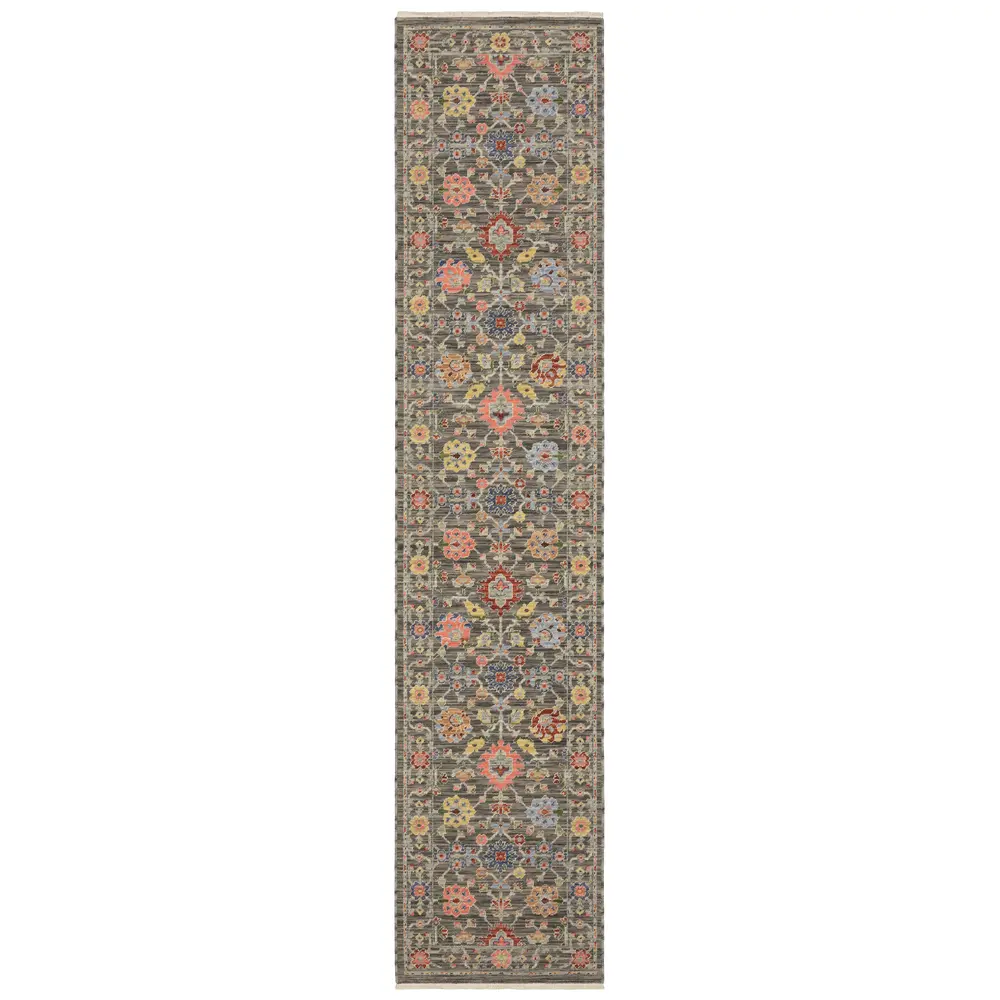 Lucca 093K1 Grey/ Multi Indoor Area Rug - 2'6