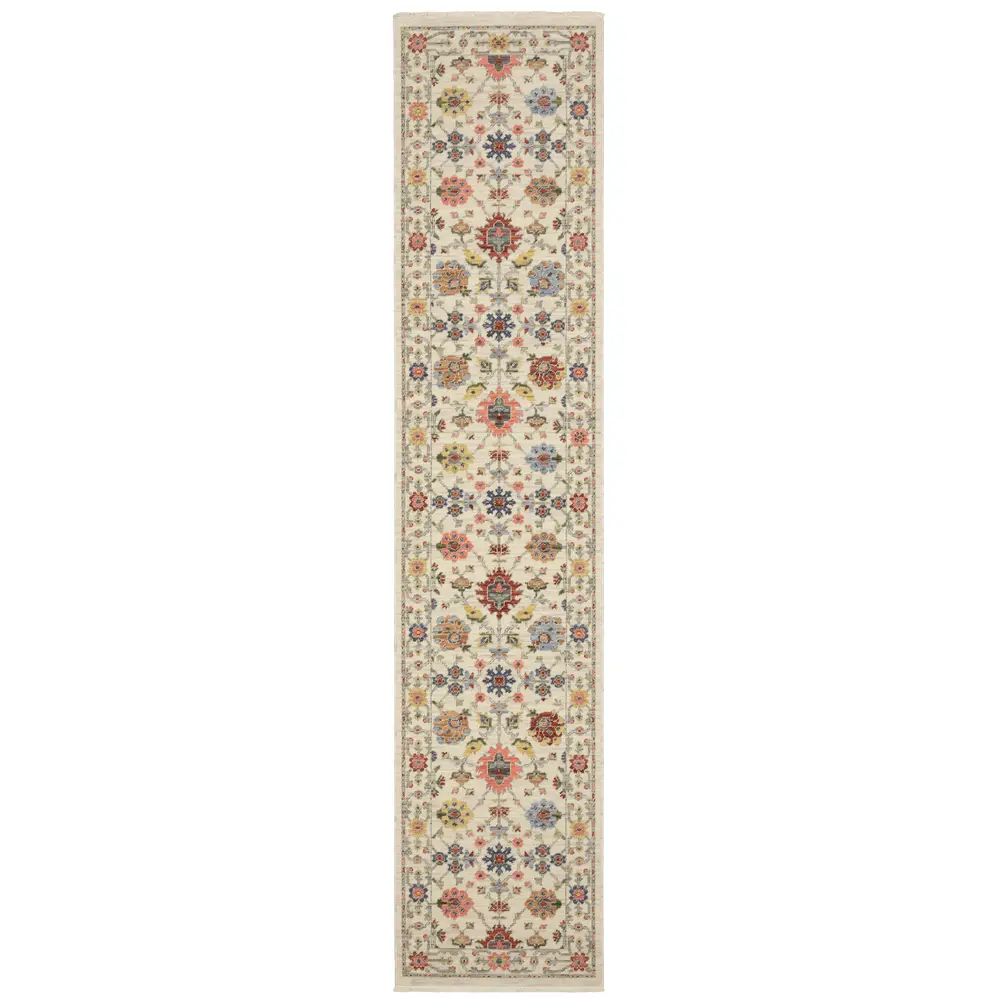Lucca 093W1 Ivory/ Multi Indoor Area Rug - 2'6