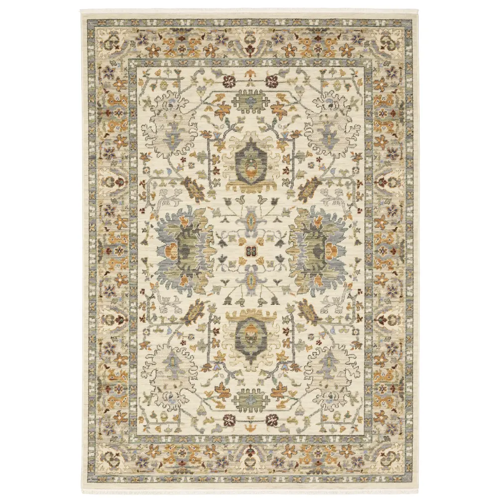 Lucca 2063Y Ivory/ Multi Indoor Area Rug - 3'3