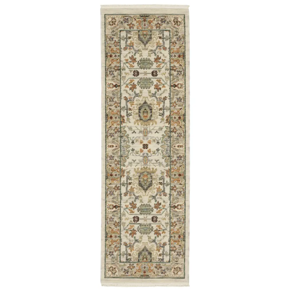 Lucca 2063Y Ivory/ Multi Indoor Area Rug - 2' x 6'