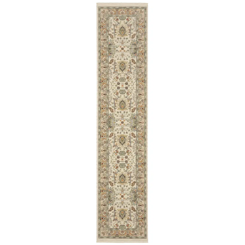 Lucca 2063Y Ivory/ Multi Indoor Area Rug - 2'6
