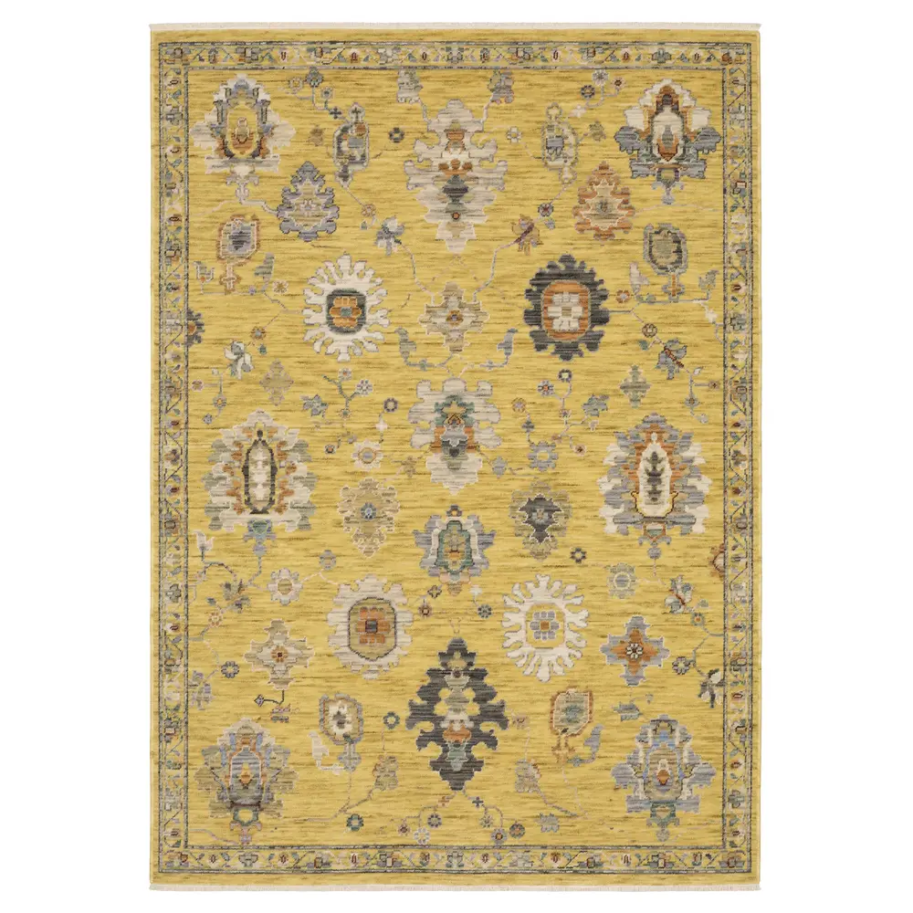 Lucca 2863G Yellow/ Multi Indoor Area Rug - 2' x 3'