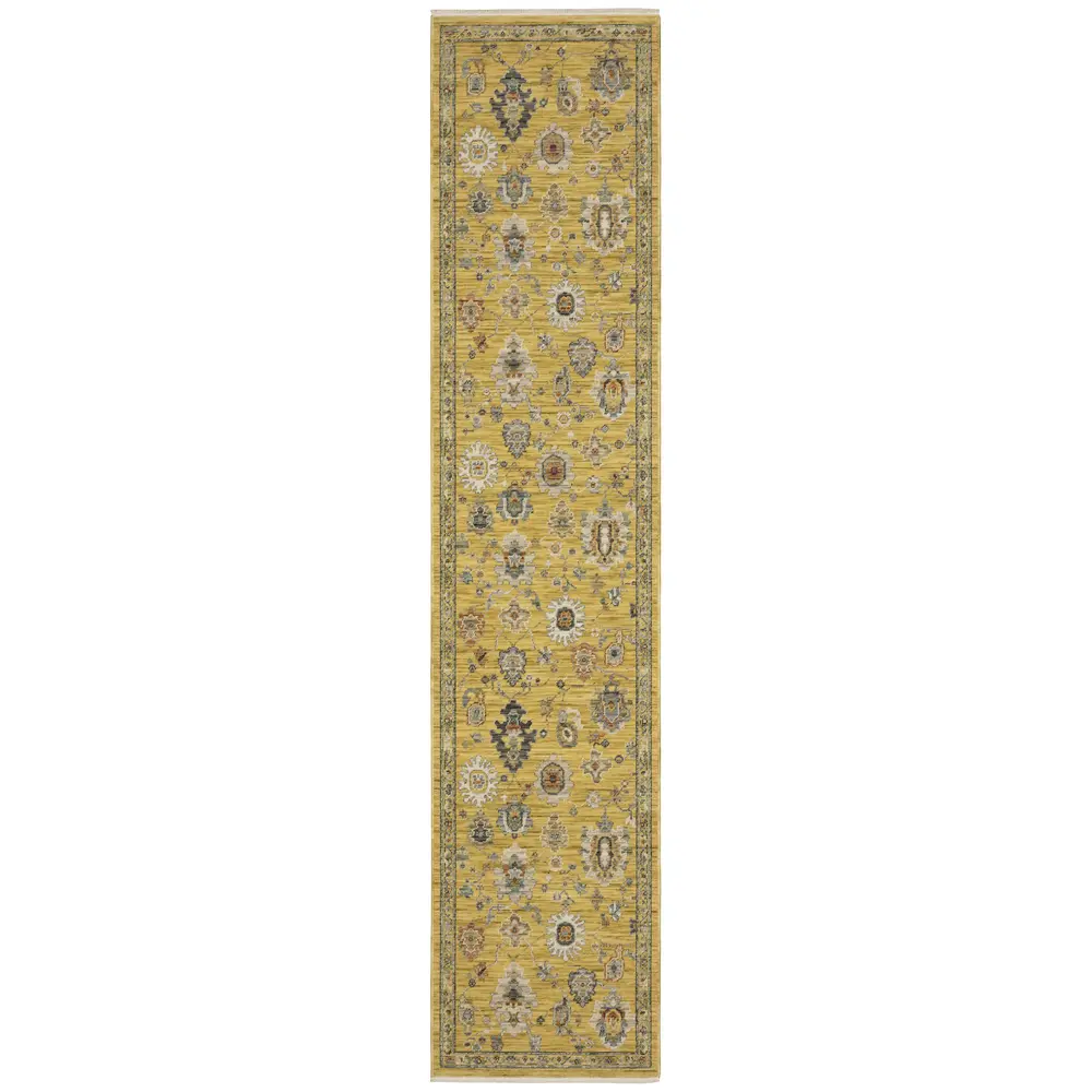 Lucca 2863G Yellow/ Multi Indoor Area Rug - 2'6