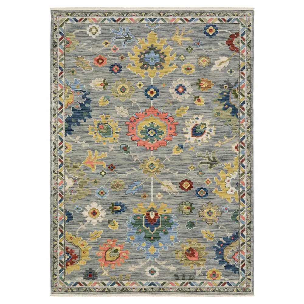 Lucca 2888G Grey/ Multi Indoor Area Rug - 7'10