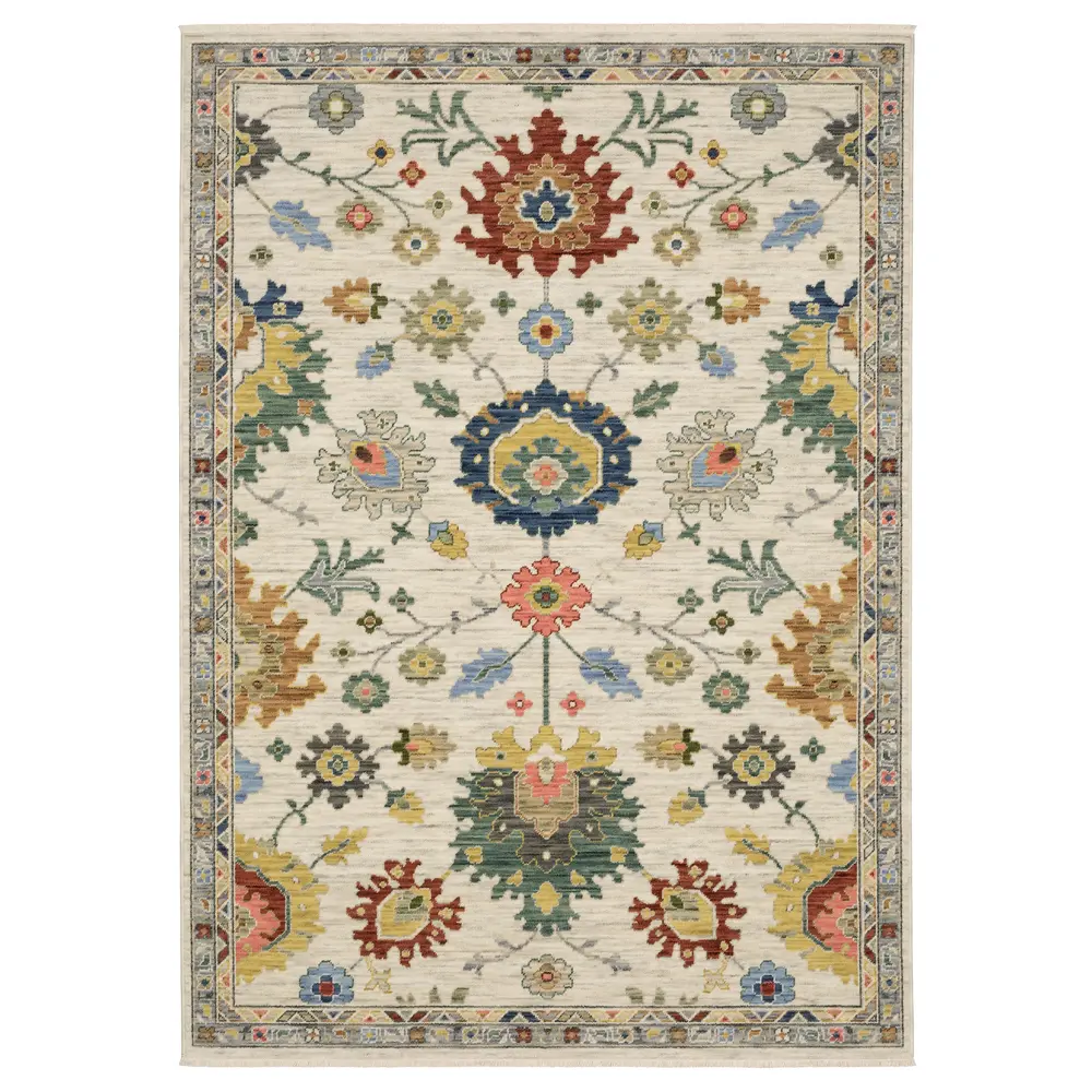 Lucca 2888L Ivory/ Multi Indoor Area Rug - 2' x 3'