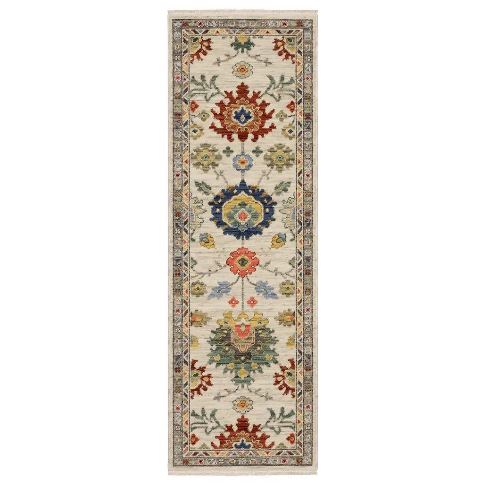Lucca 2888L Ivory/ Multi Indoor Area Rug - 2' x 6'