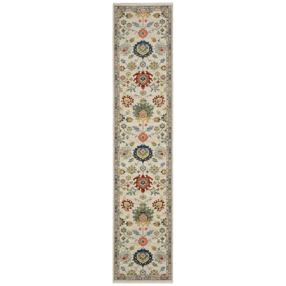 Lucca 2888L Ivory/ Multi Indoor Area Rug - 2'6