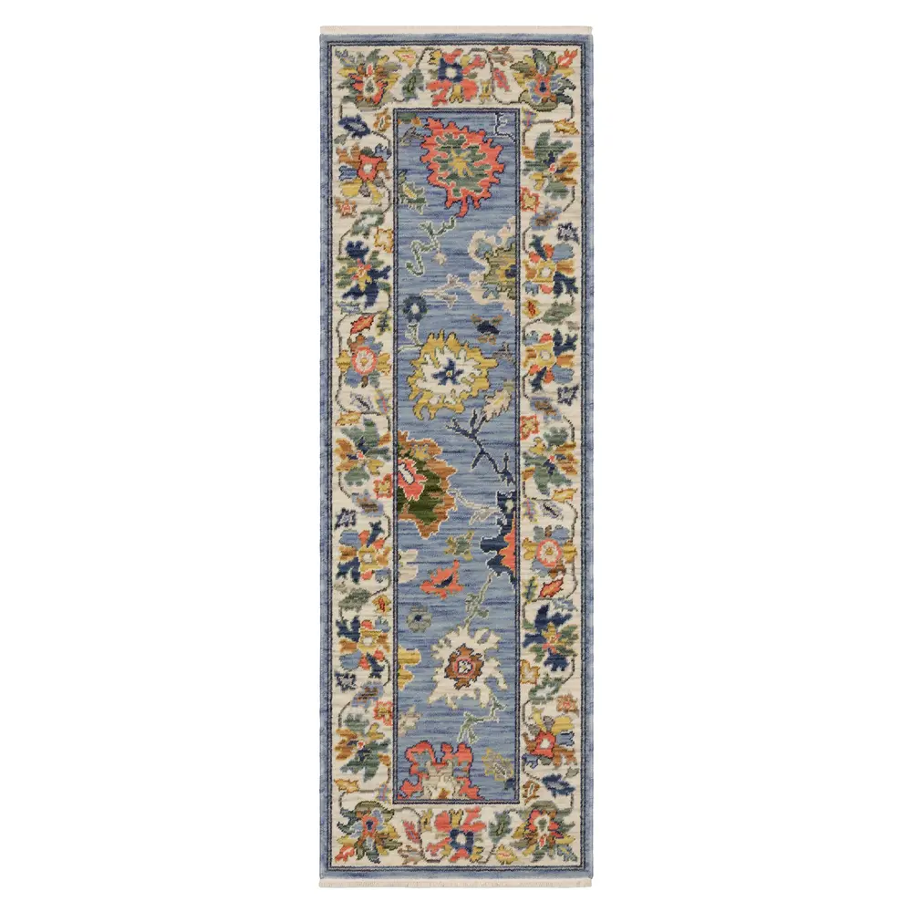 Lucca 2889A Blue/ Multi Indoor Area Rug - 2' x 6'
