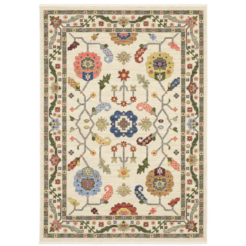 Lucca 5506W Ivory/ Multi Indoor Area Rug - 7'10
