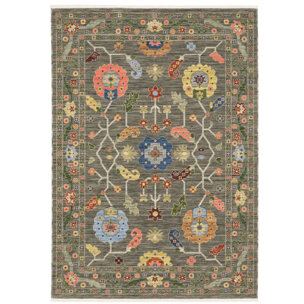 Lucca 5506K Grey/ Multi Indoor Area Rug - 6'7