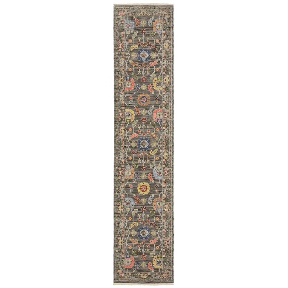 Lucca 5506K Grey/ Multi Indoor Area Rug - 2'6