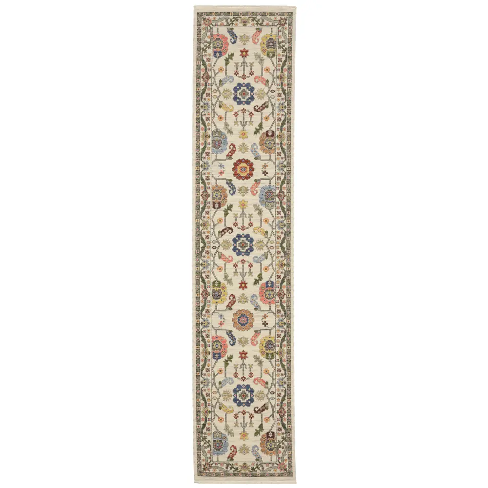 Lucca 5506W Ivory/ Multi Indoor Area Rug - 2'6