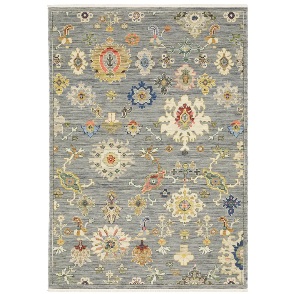 Lucca 5507E Grey/ Multi Indoor Area Rug - 5'3