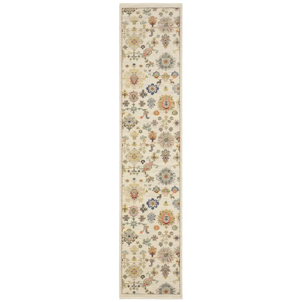 Lucca 5507W Ivory/ Multi Indoor Area Rug - 2'6