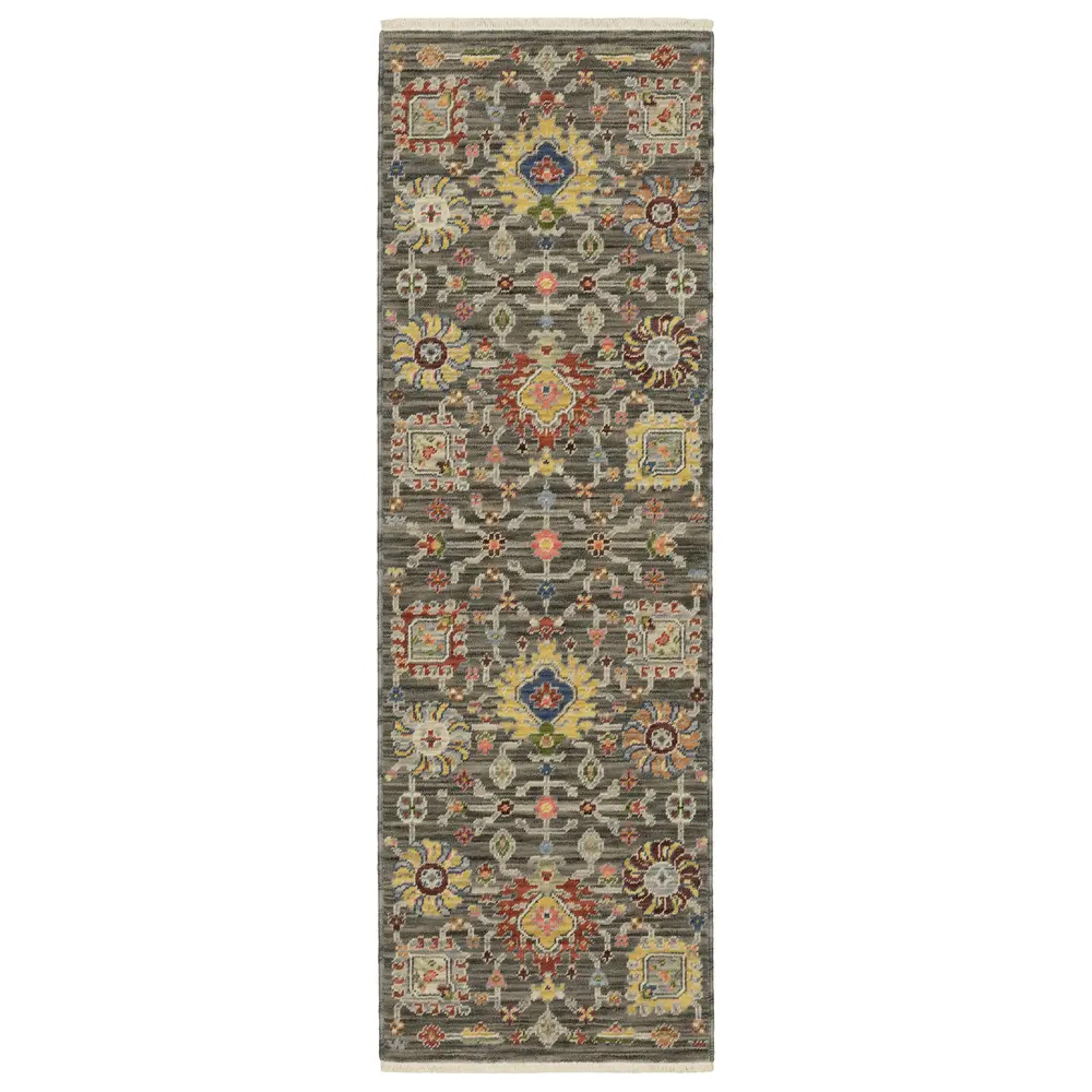 Lucca 8111K Grey/ Multi Indoor Area Rug - 2' x 6'