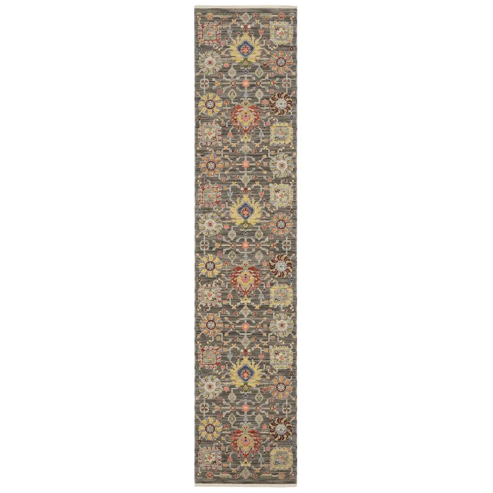 Lucca 8111K Grey/ Multi Indoor Area Rug - 2'6