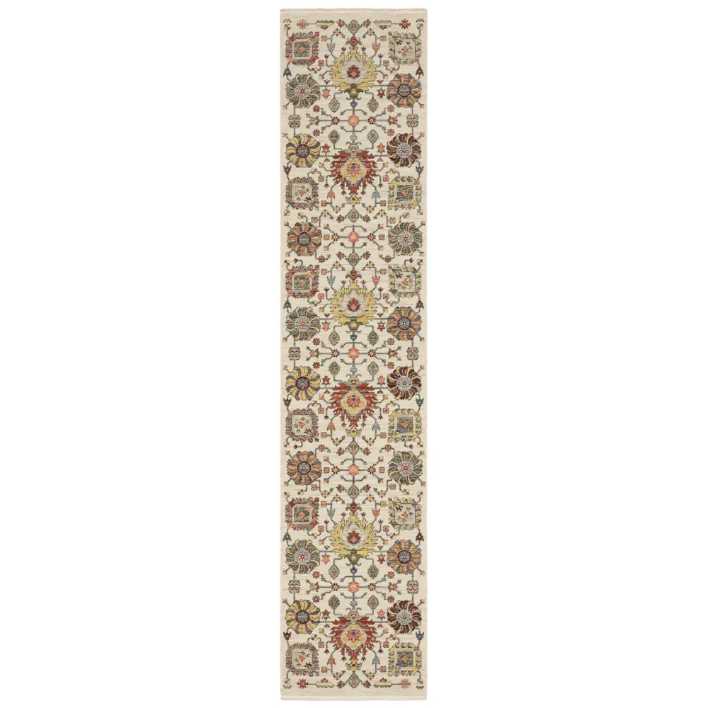 Lucca 8111W Ivory/ Multi Indoor Area Rug - 2'6