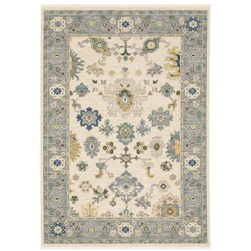 Lucca 846H1 Ivory/ Blue Indoor Area Rug - 2' x 3'