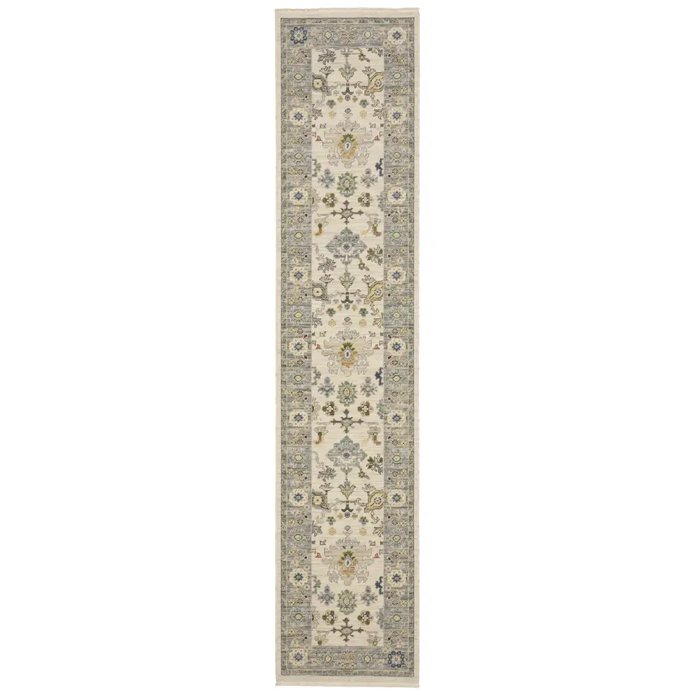 Lucca 846H1 Ivory/ Blue Indoor Area Rug - 2'6