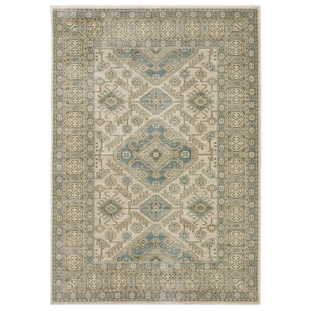 Maeve MAE05 Beige/ Teal Indoor Area Rug - 9'10