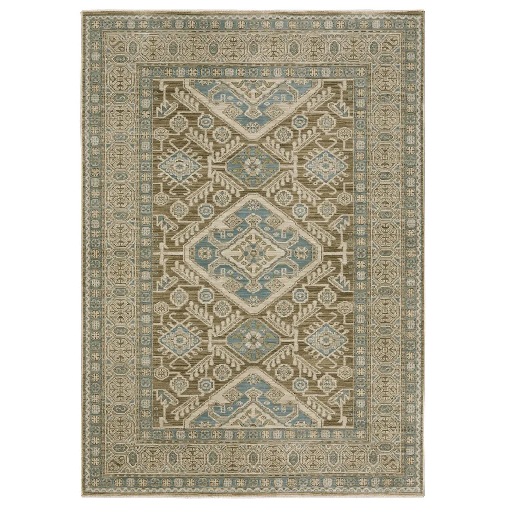 Maeve MAE08 Brown/ Blue Indoor Area Rug - 3'3