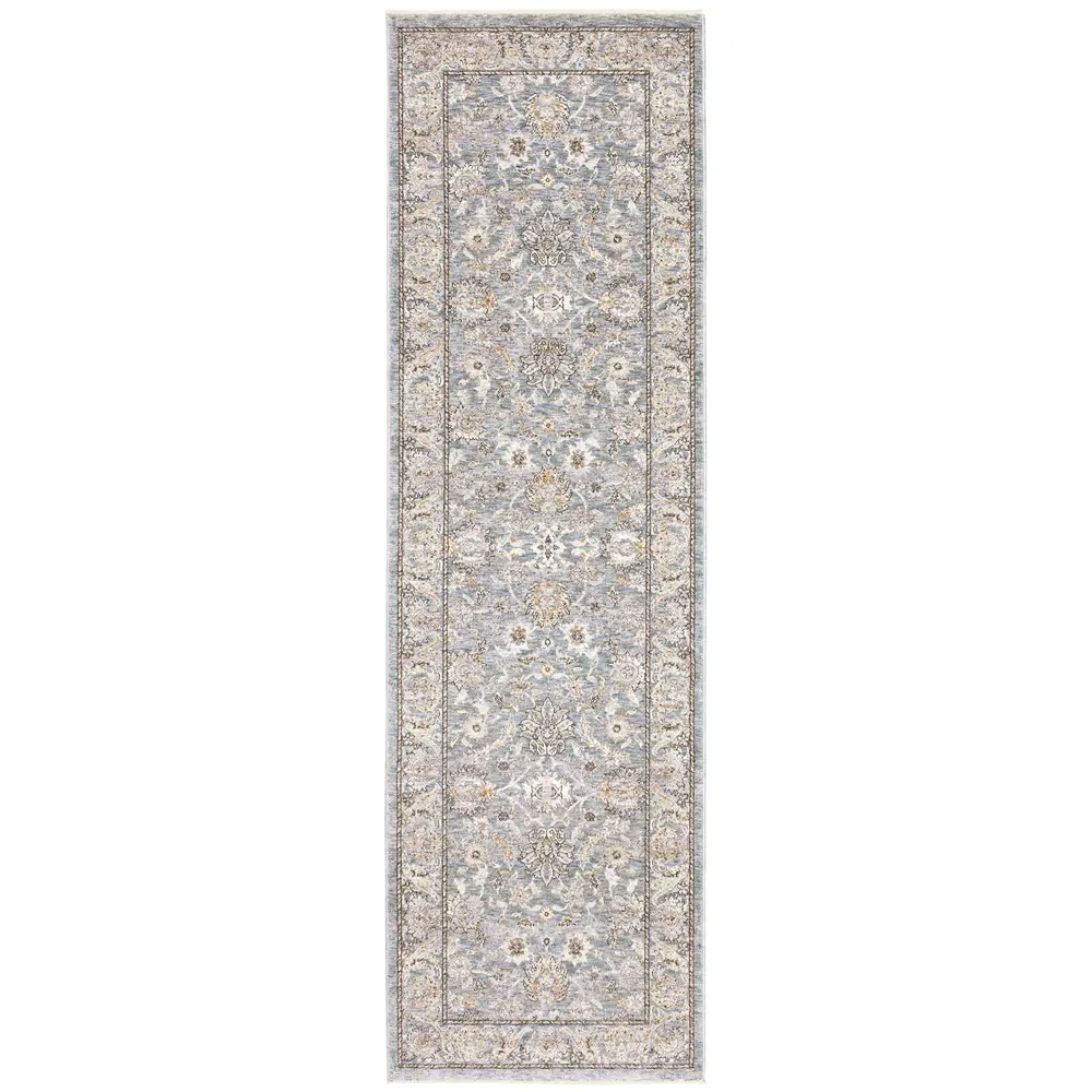 Maharaja 070E1 Blue/ Ivory Indoor Area Rug - 2'3