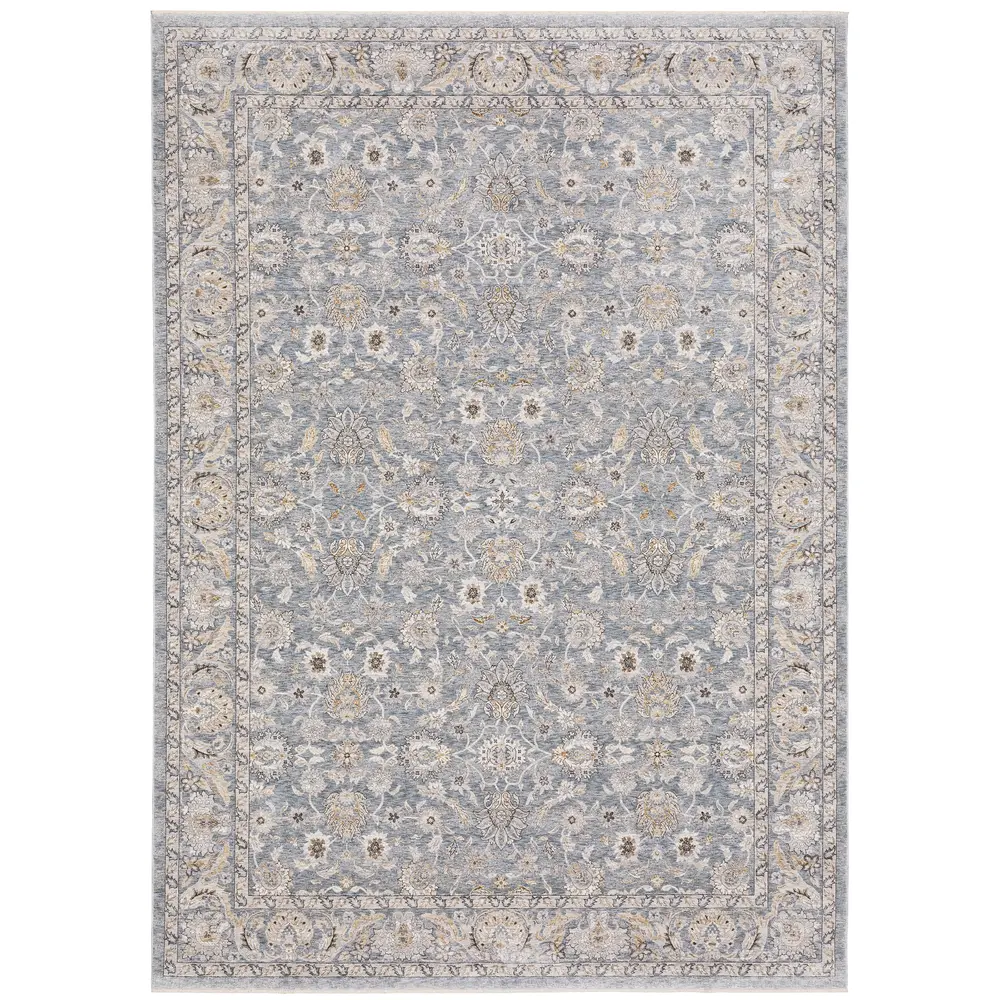 Maharaja 070E1 Blue/ Ivory Indoor Area Rug - 7'10