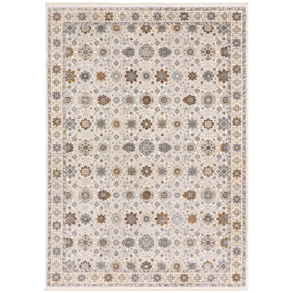 Maharaja 071W1 Ivory/ Gold Indoor Area Rug - 3'3