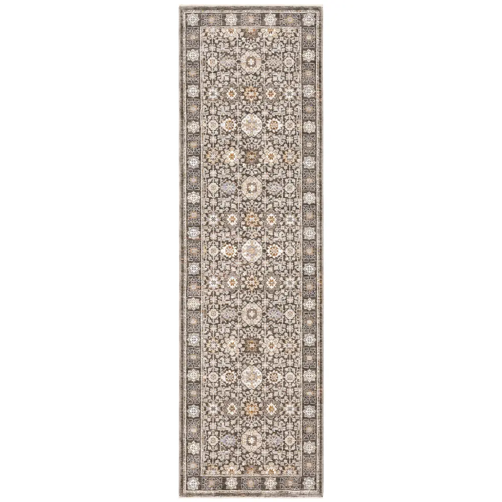 Maharaja 071N1 Grey/ Ivory Indoor Area Rug - 2'3