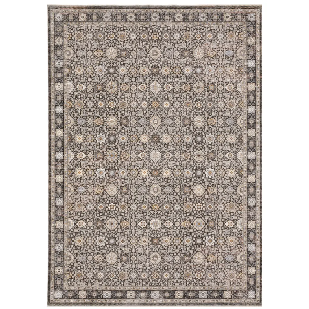 Maharaja 071N1 Grey/ Ivory Indoor Area Rug - 7'10