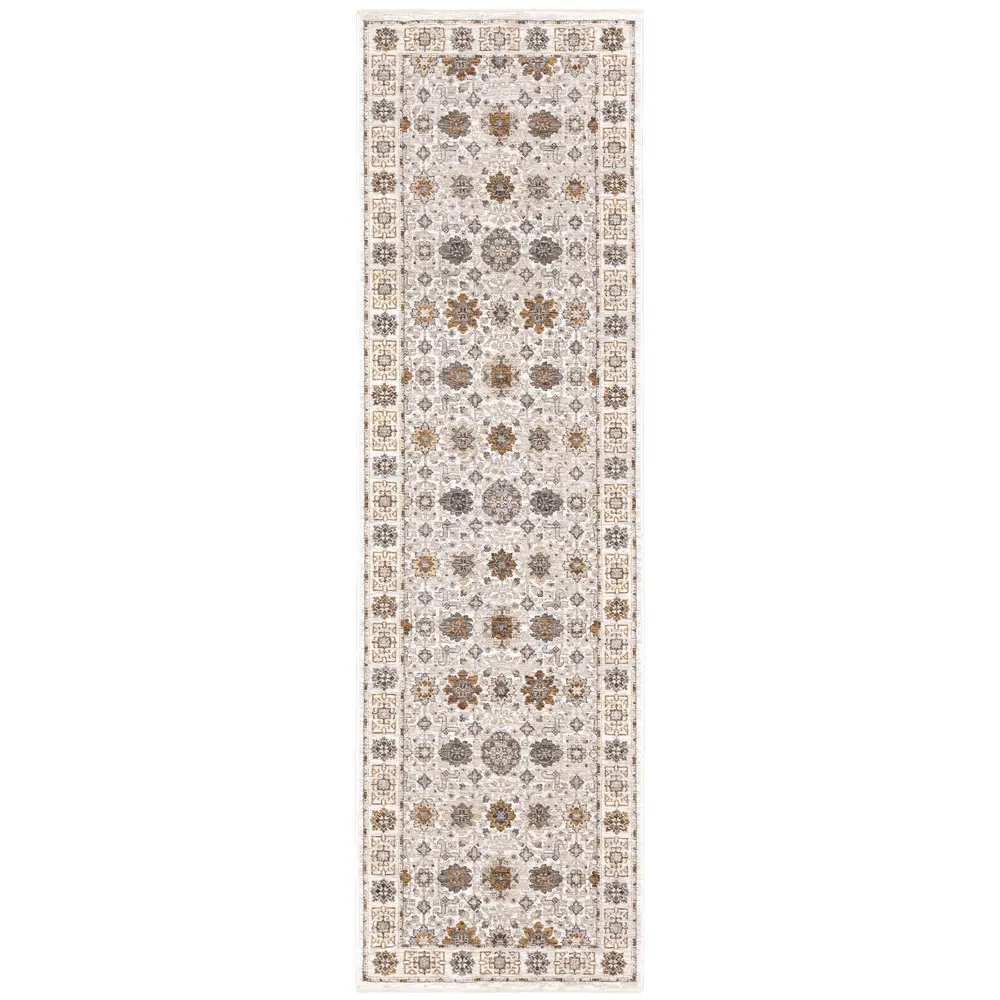 Maharaja 071W1 Ivory/ Gold Indoor Area Rug - 2'3
