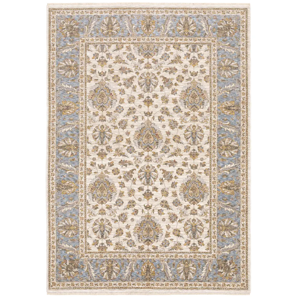 Maharaja 5091Z Ivory/ Blue Indoor Area Rug - 5'3
