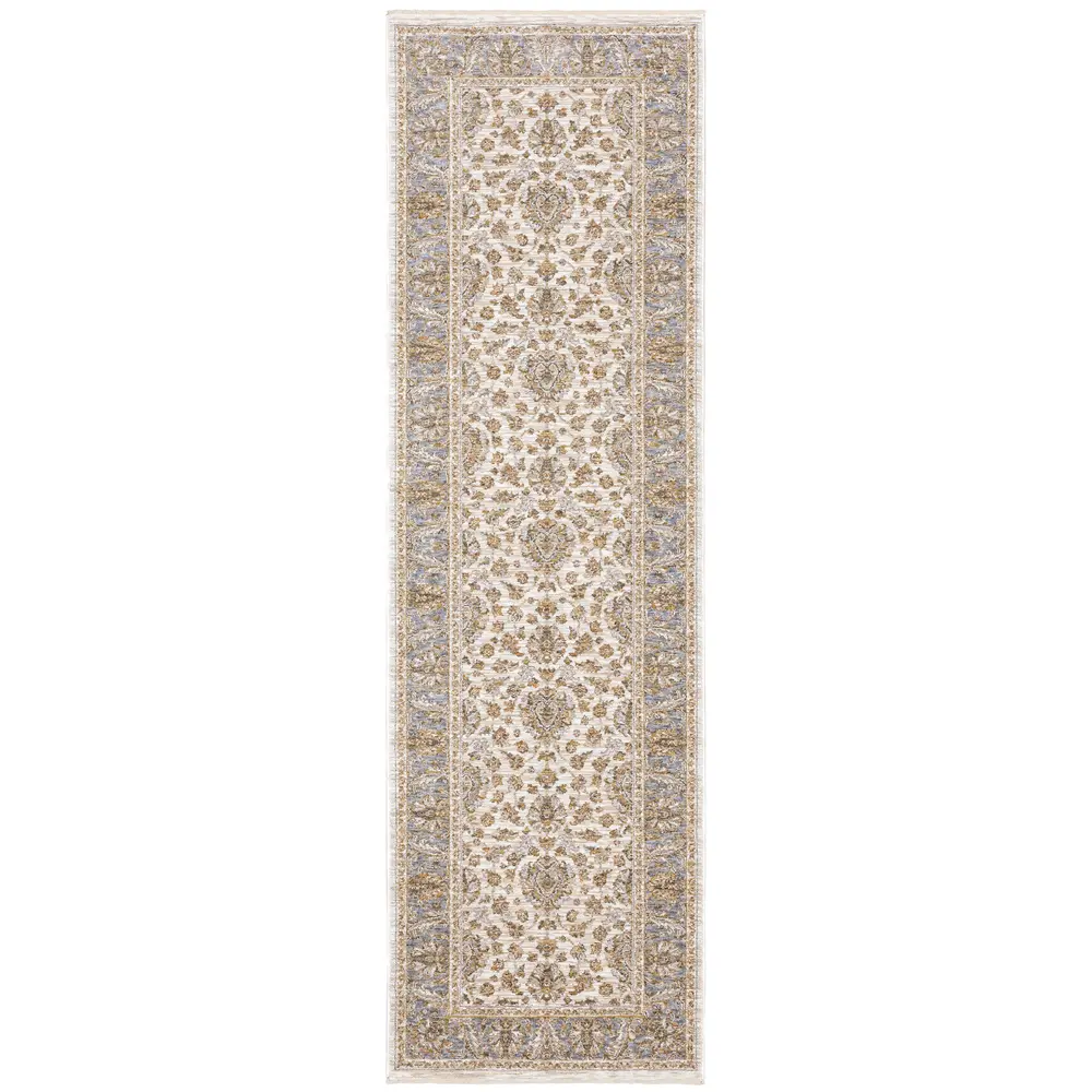 Maharaja 5091Z Ivory/ Blue Indoor Area Rug - 2'3