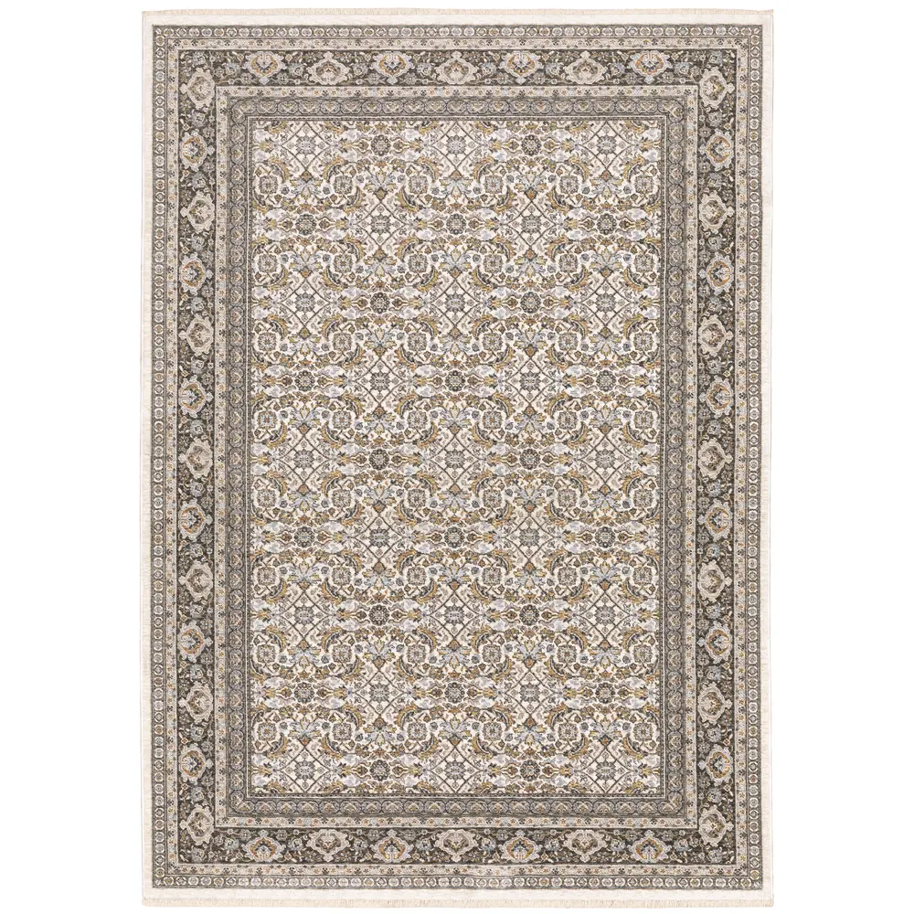 Maharaja 2061N Ivory/ Grey Indoor Area Rug - 9'10