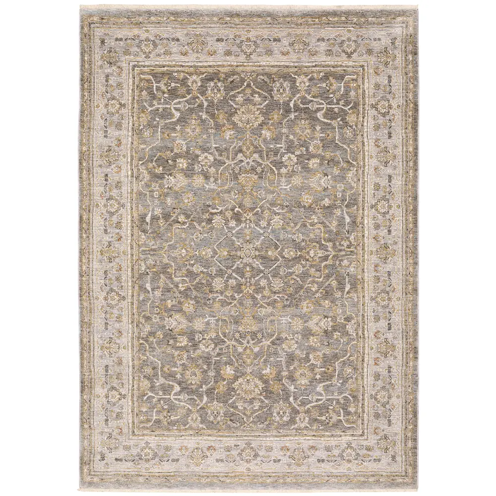 Maharaja 040M1 Beige/ Grey Indoor Area Rug - 5'3