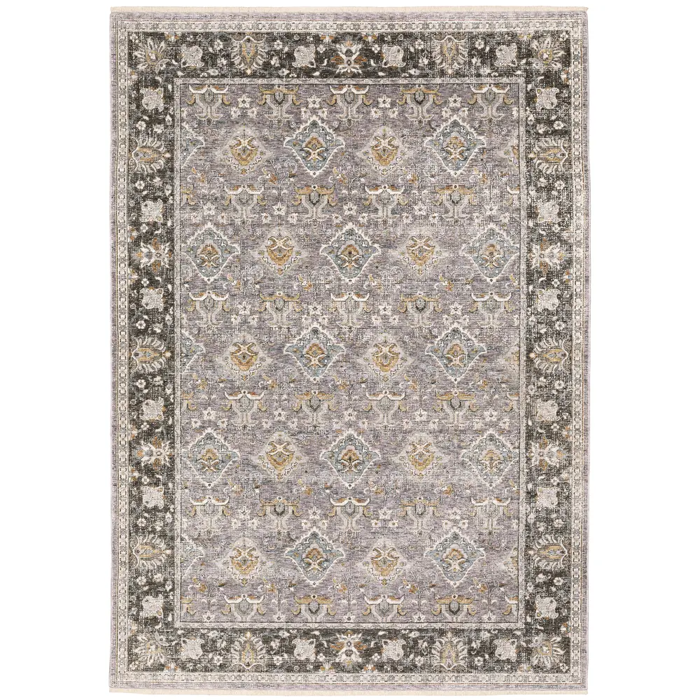 Maharaja 091E1 Grey/ Blue Indoor Area Rug - 6'7