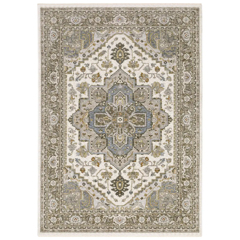 Maharaja 1144Y Ivory/ Gold Indoor Area Rug - 3'3